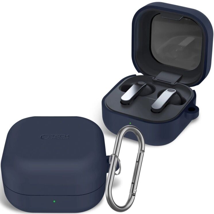 Защитный чехол Tech-Protect Silicone Hook для Samsung Galaxy Buds 4 / Buds 4 Pro - Navy Blue: фото 3 из 7