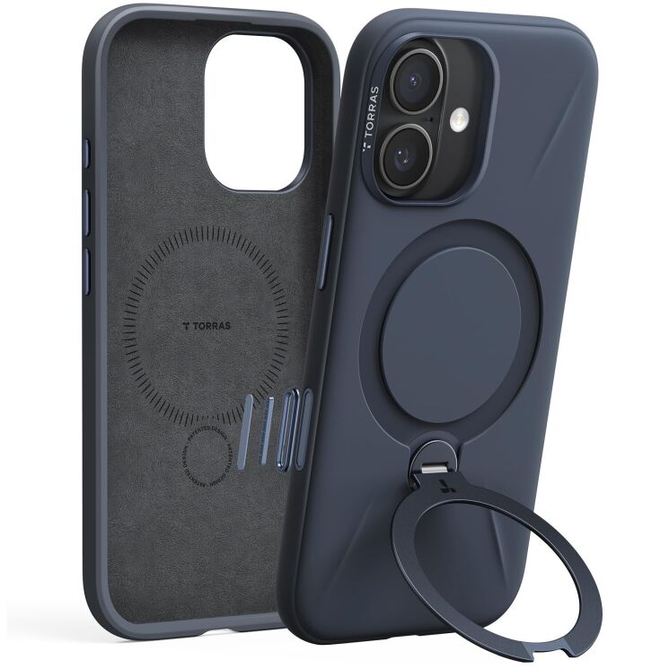 Захисний чохол TORRAS Ostand Q3 Silicone (with MagSafe) для iPhone 17 - Midnight Blue: фото 1 з 8