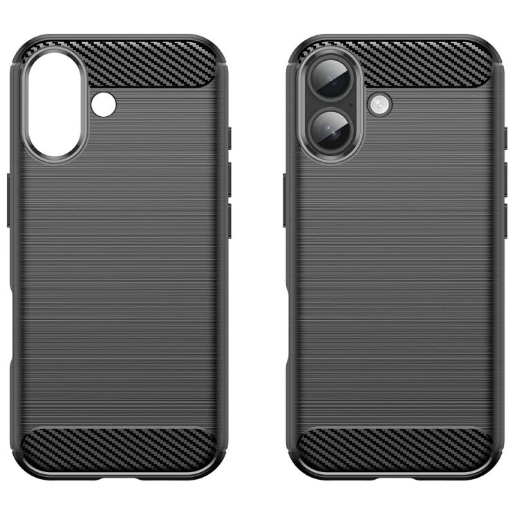 Защитный чехол UniCase Carbon для Apple iPhone 17 - Black: фото 2 из 8