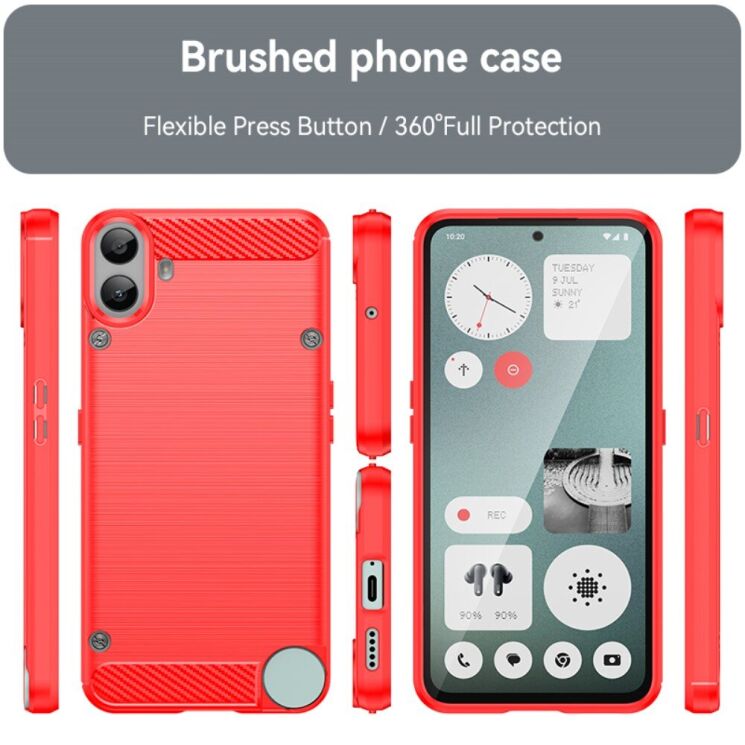 Защитный чехол UniCase Carbon для Nothing CMF Phone 1 - Red: фото 9 из 9
