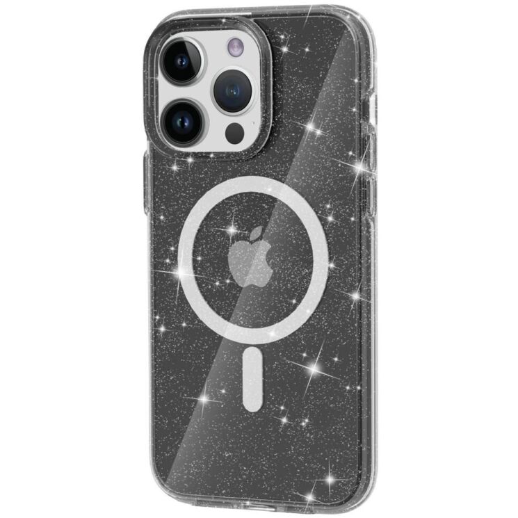 Защитный чехол UniCase Glitter Series MagSafe для Apple iPhone 15 Pro Max - Black: фото 2 из 6