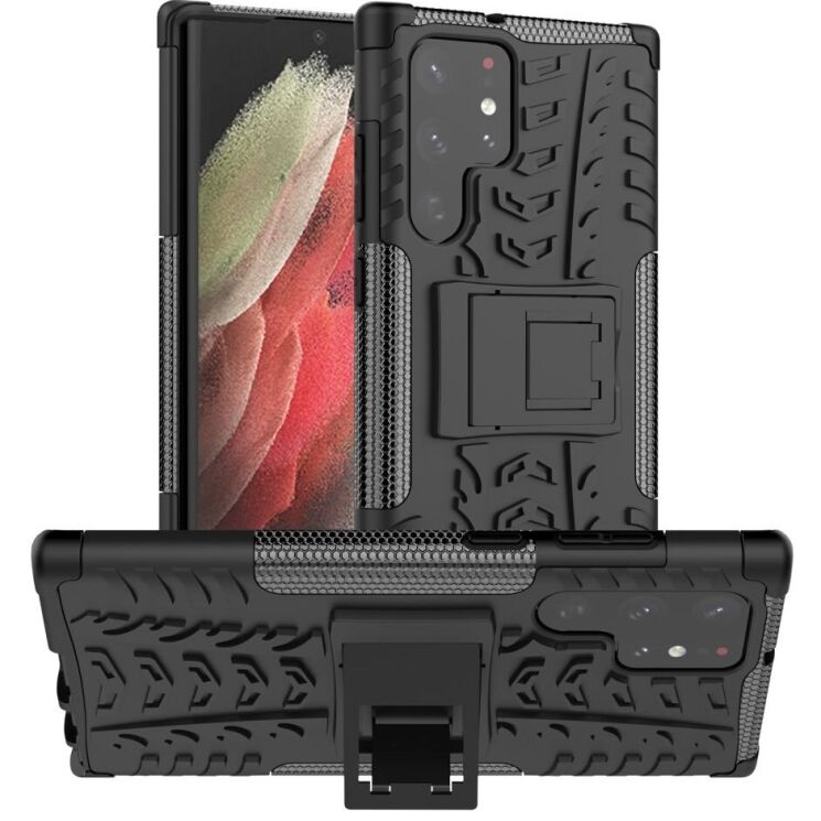 Защитный чехол UniCase Hybrid X для Samsung Galaxy S22 Ultra - Black: фото 1 из 17
