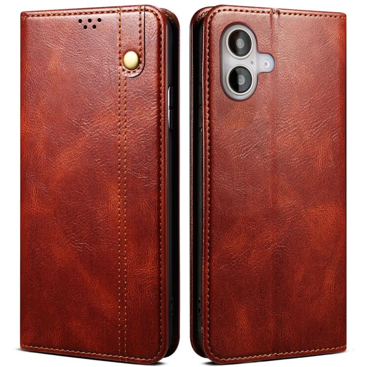 Захисний чохол UniCase Leather Wallet для Apple iPhone 17 - Brown: фото 1 з 10