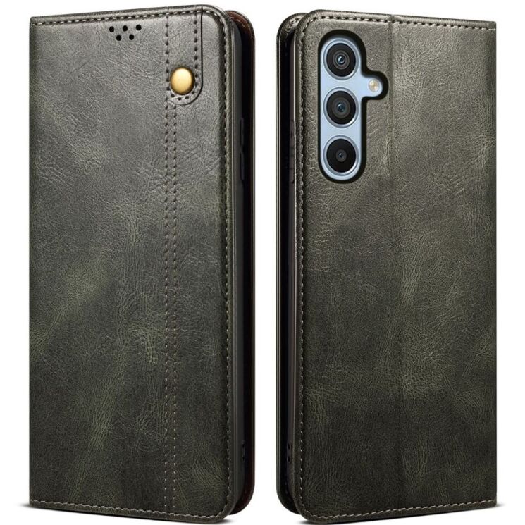 Защитный чехол UniCase Leather Wallet для Samsung Galaxy S24 FE (S721) - Green: фото 1 из 6