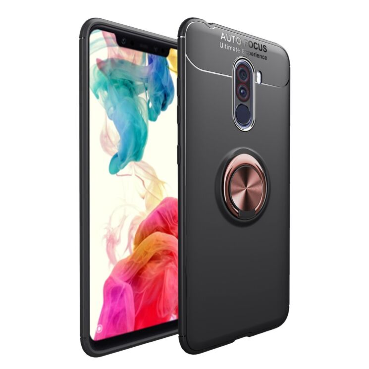 Защитный чехол UniCase Magnetic Ring для Xiaomi Pocophone F1 - Black / Rose Gold: фото 1 из 9