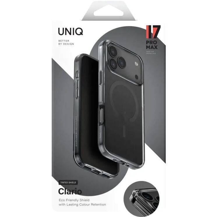 Защитный чехол UNIQ Clario MagSafe для iPhone 17 Pro Max - Black (402824B) Защитный чехол UNIQ Clario MagSafe для iPhone 17 Pro Max - Black: фото 5 из 7
