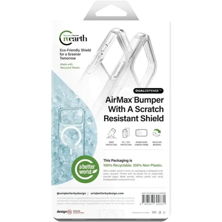 Защитный чехол UNIQ Clario MagSafe для iPhone 17 Pro Max - Black (402824B) Защитный чехол UNIQ Clario MagSafe для iPhone 17 Pro Max - Black: фото 6 из 7