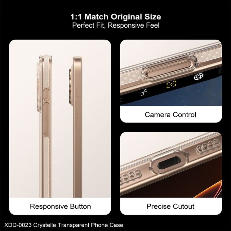 Защитный чехол XUNDD Protective Case для Apple iPhone 16 Pro Max - Transparent: фото 4 из 8