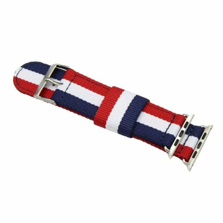 Ремешок UniCase Nylon для Apple Watch 46 / 45 / 44 / SE 44 / 42 (Series 1-3) / Ultra / Ultra 2 - Dark Blue / White / Red: фото 3 из 3