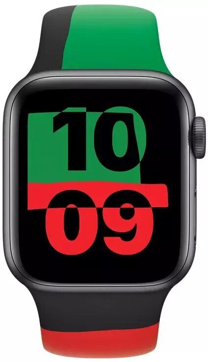 Оригінальний ремінець Sport Band для Apple Watch 42 (Series 10/11) / 41 / 40 / SE 40 / 38 (MJ4V3) - Black Unity: фото 2 з 3