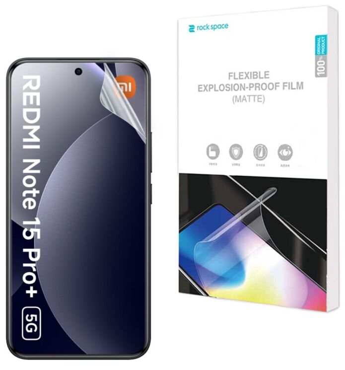 Антибликовая пленка на экран RockSpace Explosion-Proof Matte для Xiaomi Redmi Note 15 Pro Plus: фото 1 из 8