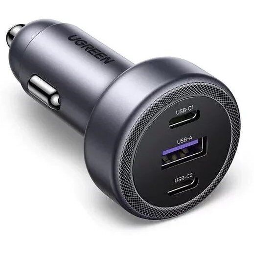 Автомобильное зарядное устройство UGREEN EC307 30W (2C+U) - Dark Grey: фото 2 из 3