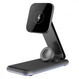Бездротовий зарядний пристрій Proove Energy Fold 3 in 1 - Black (958265B)