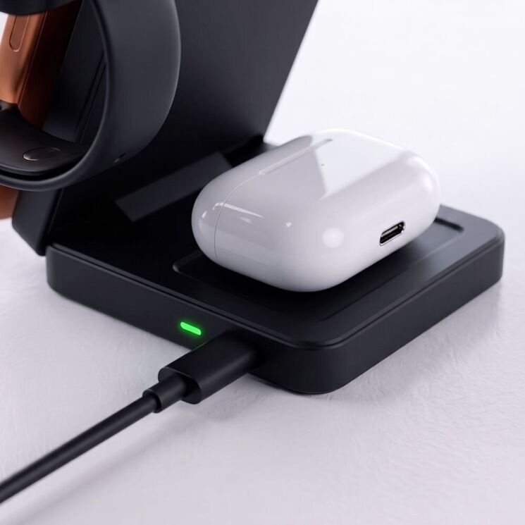 Беспроводное зарядное устройство Tech-Protect A56 3 in 1 MagSafe Qi2.2 (25W) 5906302324415 - Black (958325B) Беспроводное зарядное устройство Tech-Protect A56 3 in 1 MagSafe Qi2.2 (25W) 5906302324415 - Black: фото 9 из 9