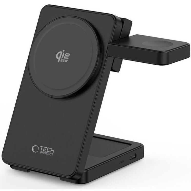 Беспроводное зарядное устройство Tech-Protect A56 3 in 1 MagSafe Qi2.2 (25W) 5906302324415 - Black (958325B) Беспроводное зарядное устройство Tech-Protect A56 3 in 1 MagSafe Qi2.2 (25W) 5906302324415 - Black: фото 2 из 9