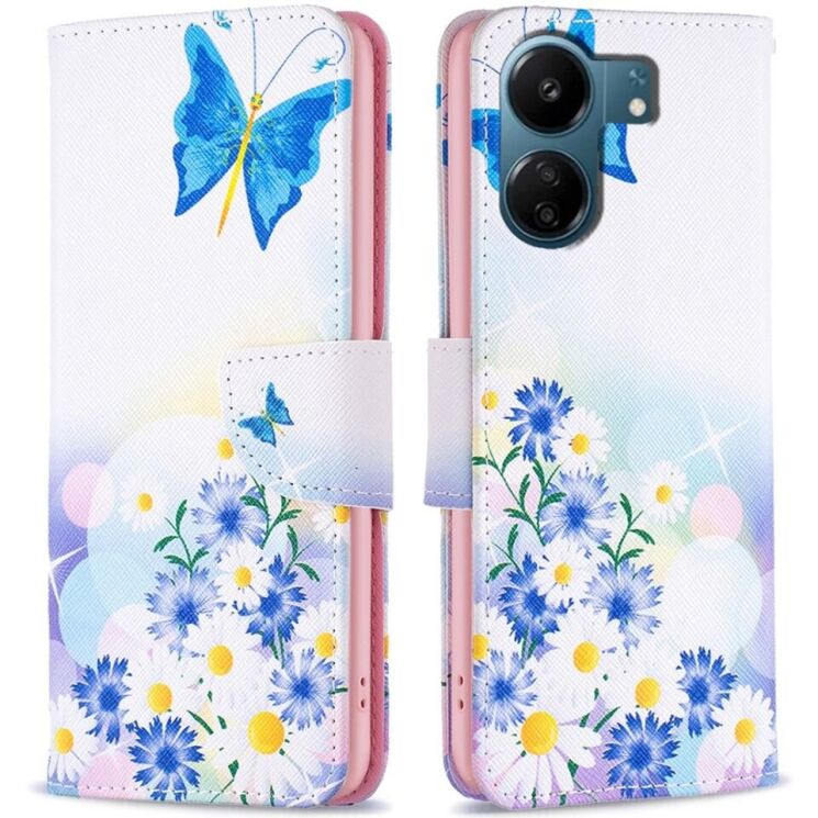 Чехол Deexe Life Style Wallet для Xiaomi Redmi 13C / Poco C65 - Butterfly and Flowers: фото 1 из 6