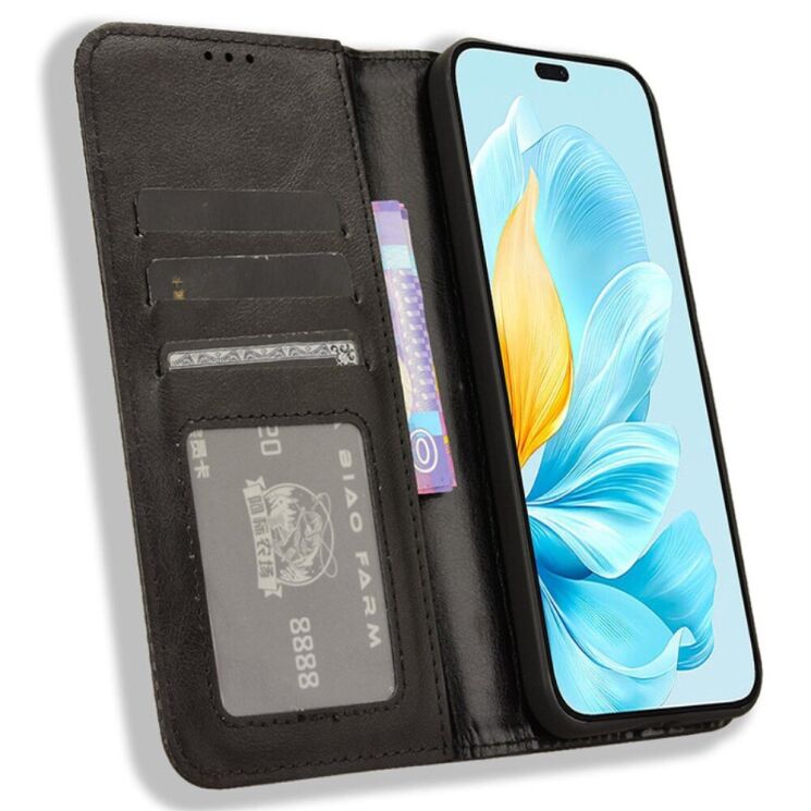 Чохол Deexe Retro Style для Honor 200 Lite - Black: фото 2 з 7