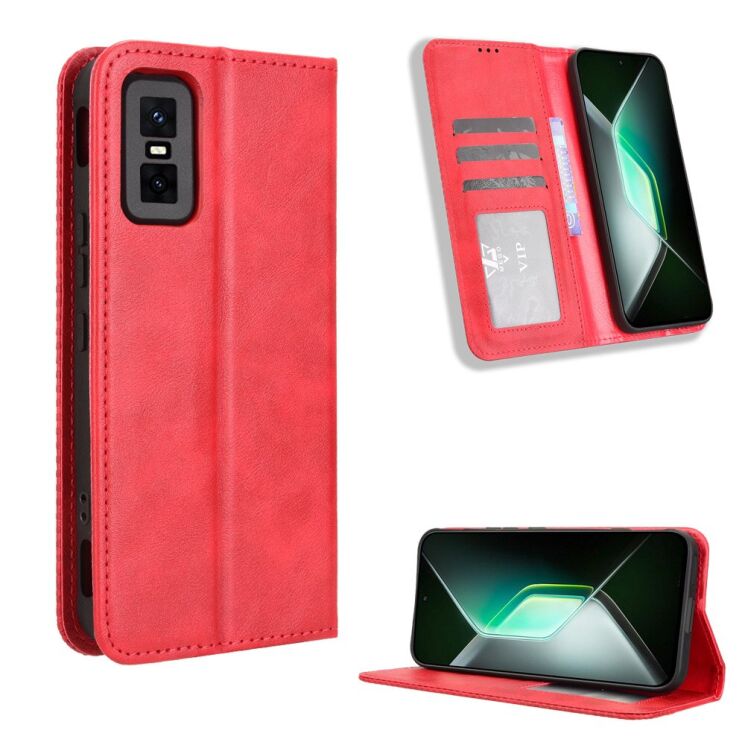 Чехол Deexe Retro Style для Infinix GT 30 Pro - Red: фото 2 из 17