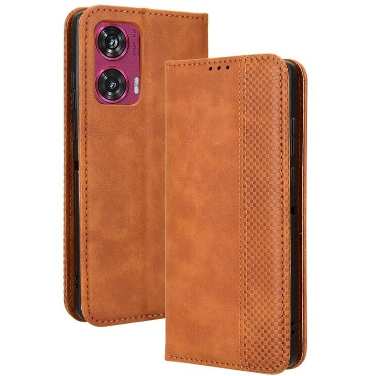 Чехол Deexe Retro Style для Motorola Edge 50 Fusion - Brown: фото 1 из 7