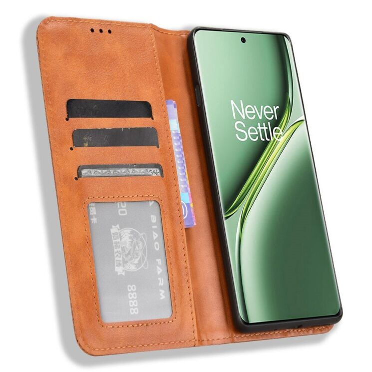 Чехол Deexe Retro Style для OnePlus Ace 3 Pro - Brown: фото 2 из 7