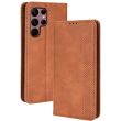 Чохол Deexe Retro Style для Samsung Galaxy S22 Ultra (S908) - Brown (298438Z)