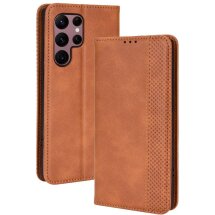 Чехол Deexe Retro Style для Samsung Galaxy S22 Ultra (S908) - Brown: фото 1 из 9