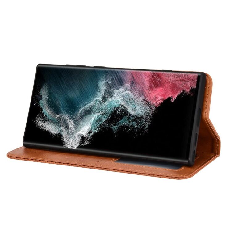 Чохол Deexe Retro Style для Samsung Galaxy S22 Ultra (S908) - Brown: фото 5 з 9