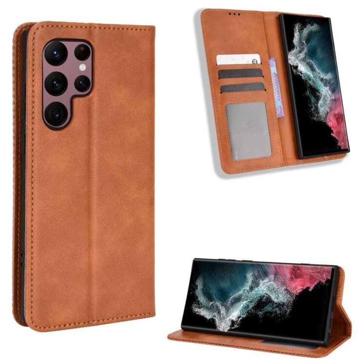 Чохол Deexe Retro Style для Samsung Galaxy S22 Ultra (S908) - Brown: фото 8 з 9