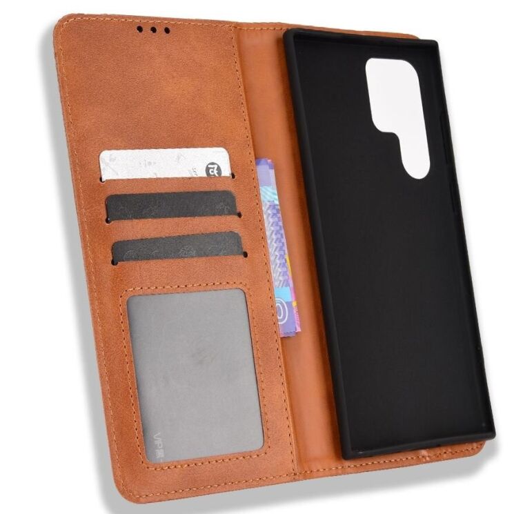 Чохол Deexe Retro Style для Samsung Galaxy S22 Ultra (S908) - Brown: фото 6 з 9