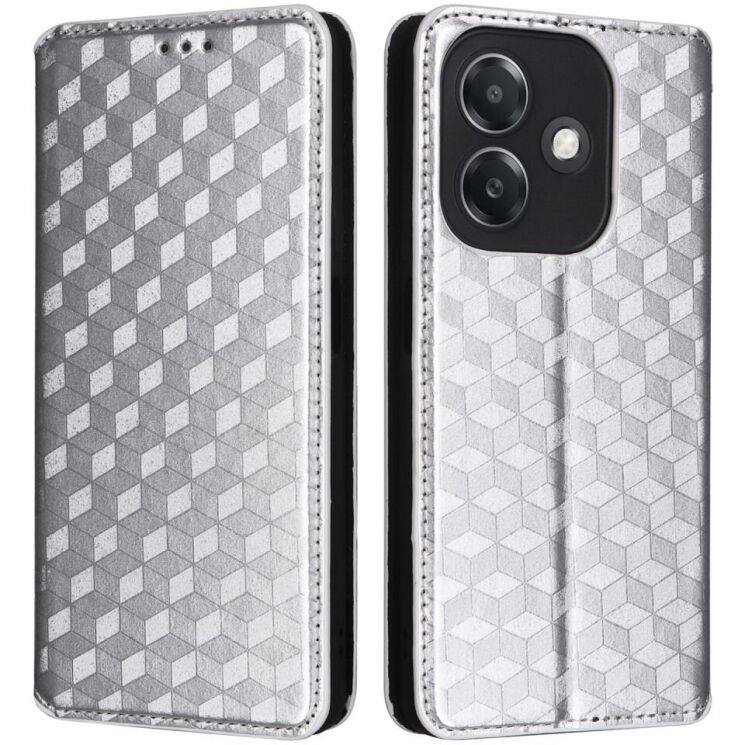 Чехол Deexe Rhombus Book для OPPO A3x / A3 / A40m - Silver: фото 1 из 8