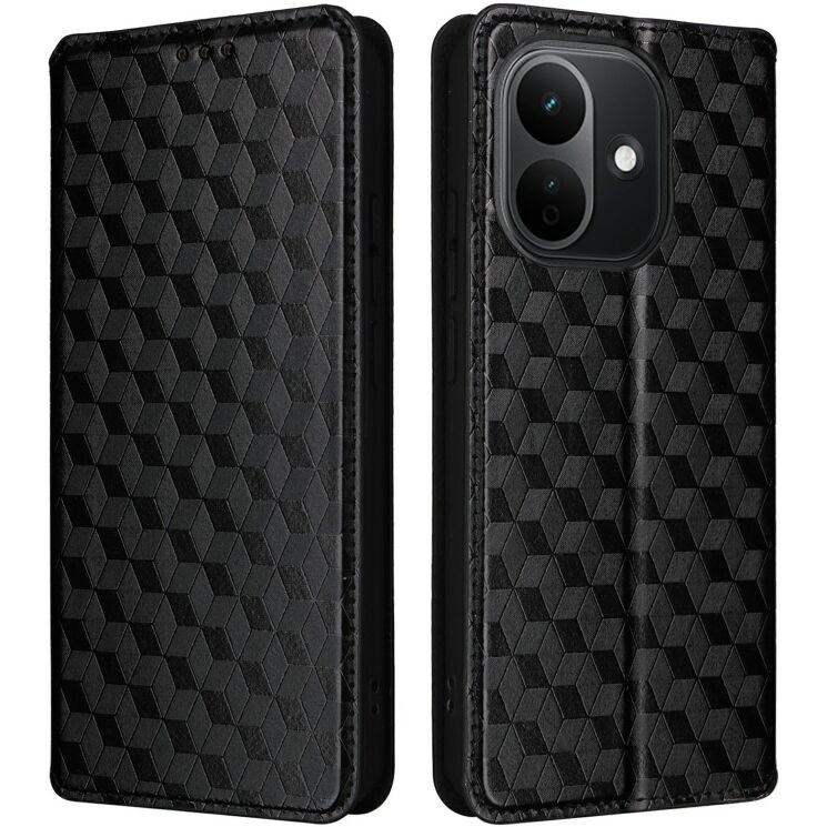 Чохол Deexe Rhombus Book для Xiaomi Redmi Note 17 - Black (430015B) Чохол Deexe Rhombus Book для Xiaomi Redmi Note 17 - Black: фото 1 з 7