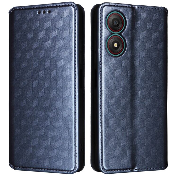 Чехол Deexe Rhombus Book для ZTE Blade A34 - Blue: фото 1 из 9