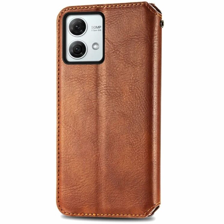 Чехол Deexe Rhombus Wallet для Motorola Moto G84 - Brown: фото 5 из 6