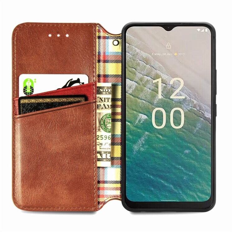 Чехол Deexe Rhombus Wallet для Nokia C32 - Brown: фото 2 из 7
