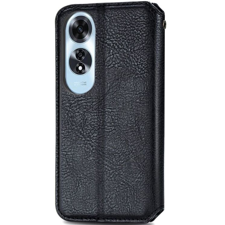 Чехол Deexe Rhombus Wallet для OPPO A60 - Black: фото 5 из 9