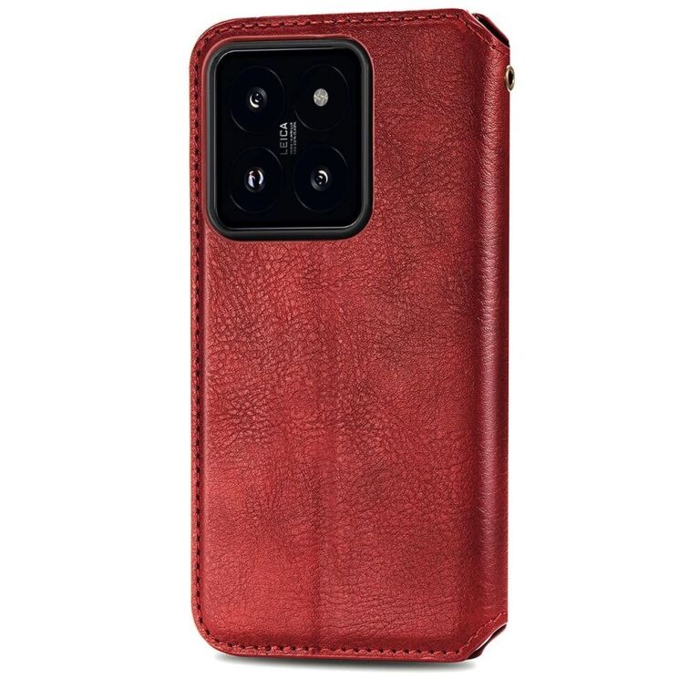Чехол Deexe Rhombus Wallet для Xiaomi 14T - Red: фото 5 из 6