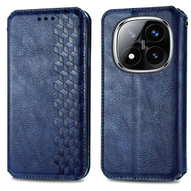 Чехол Deexe Rhombus Wallet для Xiaomi Redmi Note 14 Pro - Blue: фото 2 из 10
