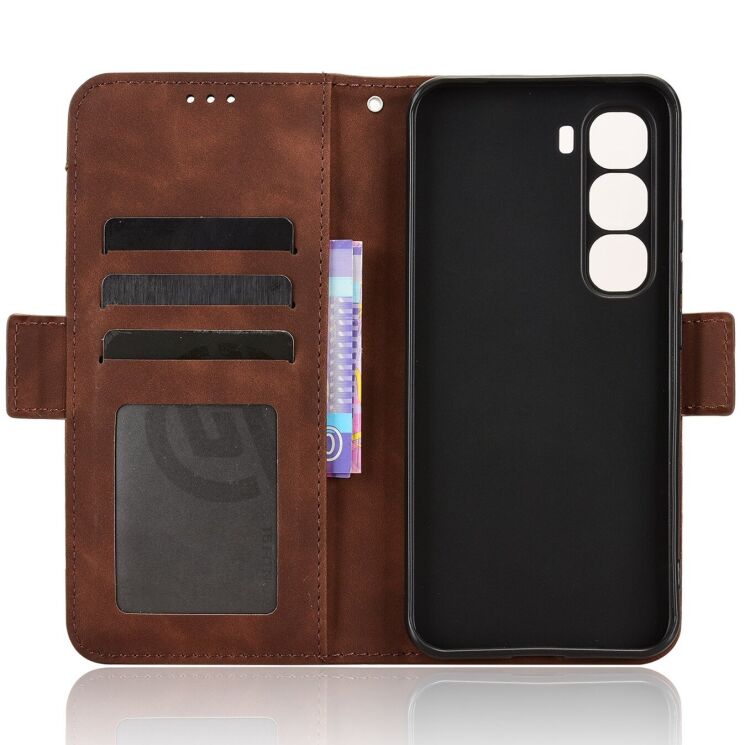 Чохол Deexe Wallet Stand для Infinix Hot 60 Pro - Brown: фото 4 з 15