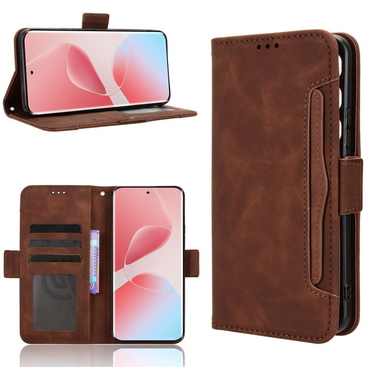 Чохол Deexe Wallet Stand для Infinix Hot 60 Pro - Brown: фото 8 з 15