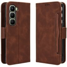 Чохол Deexe Wallet Stand для Infinix Hot 60 Pro - Brown: фото 1 з 15