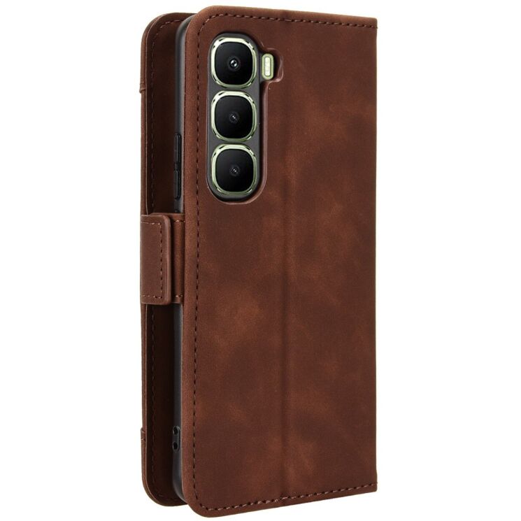Чохол Deexe Wallet Stand для Infinix Hot 60 Pro - Brown: фото 7 з 15
