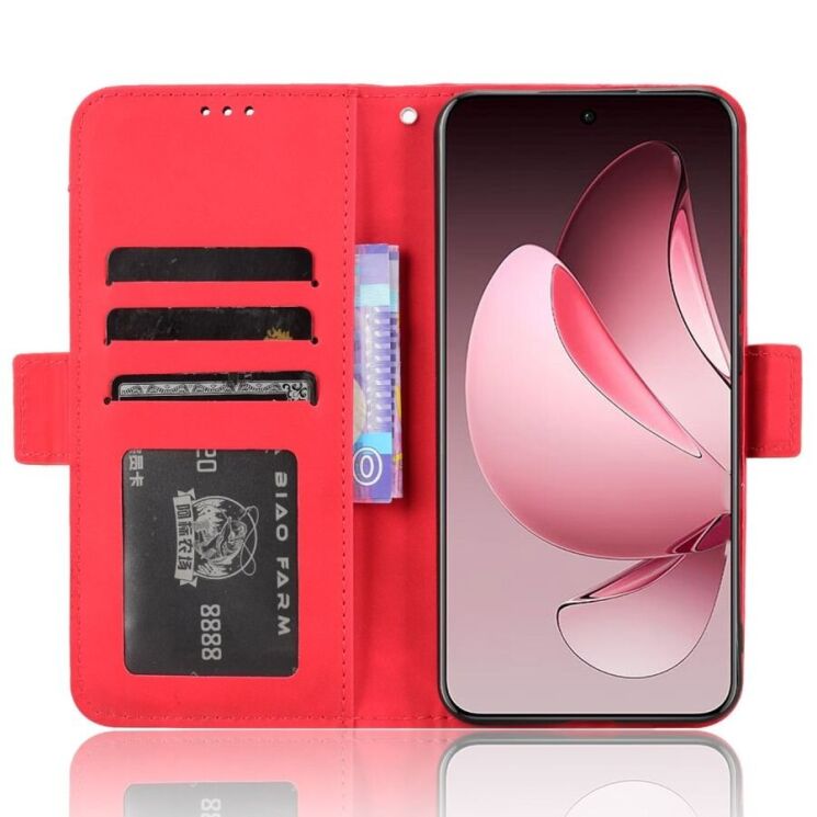 Чехол Deexe Wallet Stand для OPPO Reno 13 Pro 5G - Red: фото 3 из 7