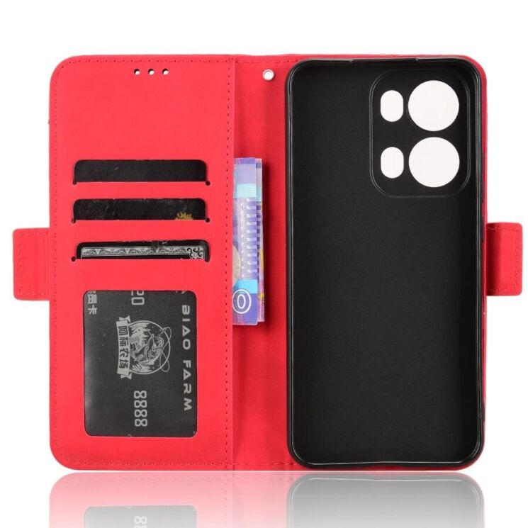 Чехол Deexe Wallet Stand для OPPO Reno 13 Pro 5G - Red: фото 5 из 7