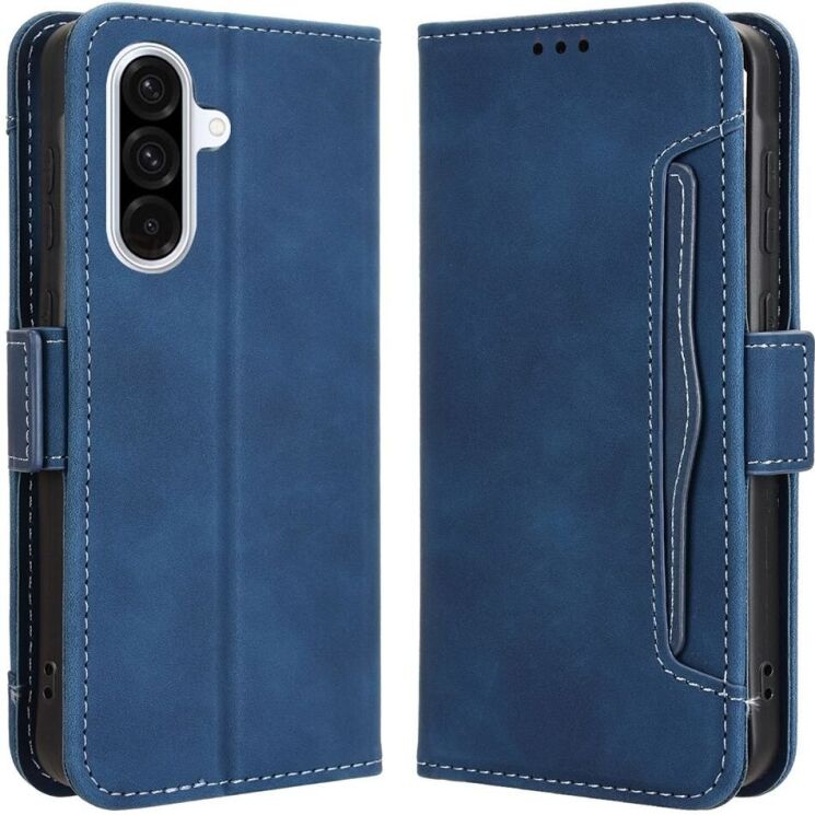 Чехол Deexe Wallet Stand для Samsung Galaxy A56 (A566) - Blue: фото 1 из 7