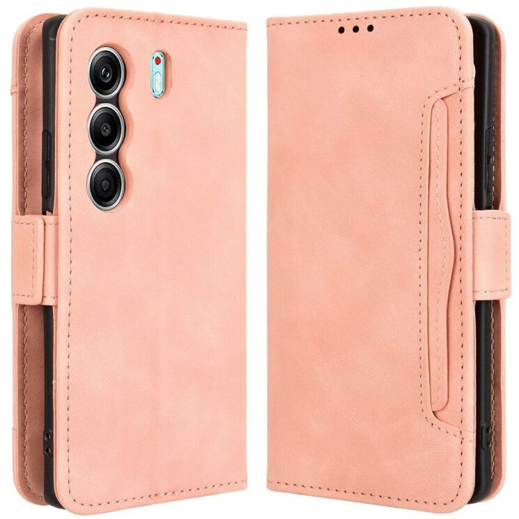 Чехол Deexe Wallet Stand для TECNO Camon 40 (CM5) - Pink: фото 1 из 7