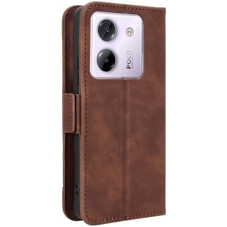 Чехол Deexe Wallet Stand для Xiaomi Poco M7 Pro - Brown: фото 7 из 7