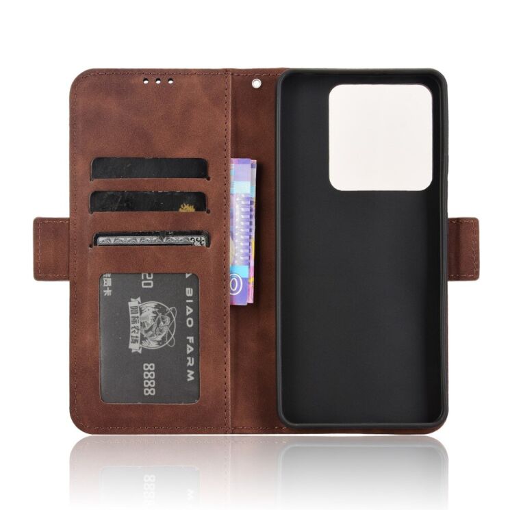 Чехол Deexe Wallet Stand для Xiaomi Poco M7 Pro - Brown: фото 2 из 7