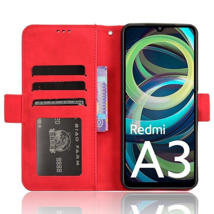 Чехол Deexe Wallet Stand для Xiaomi Redmi A3 - Red: фото 2 из 8