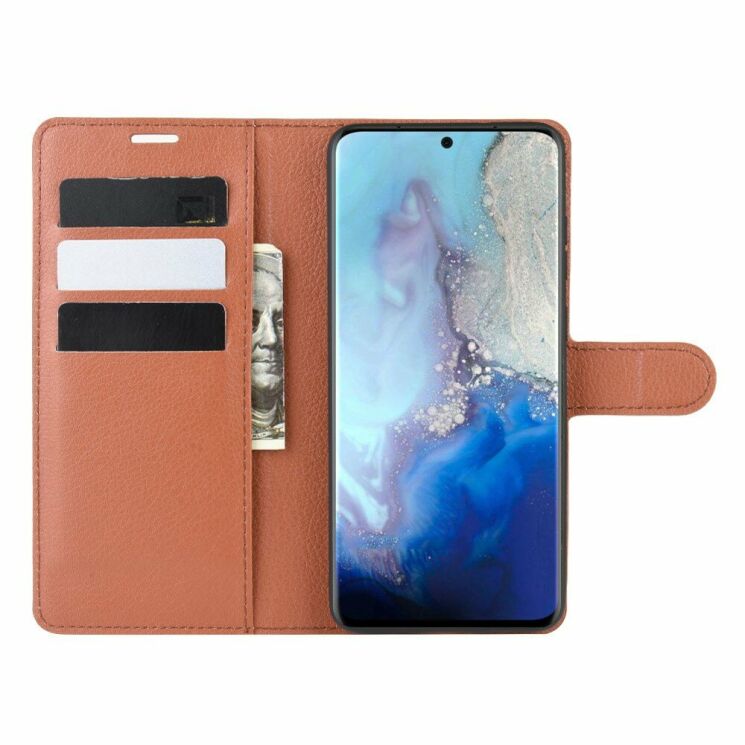 Чехол-книжка Deexe Book Type для Samsung Galaxy S20 (G980) - Brown: фото 4 из 6