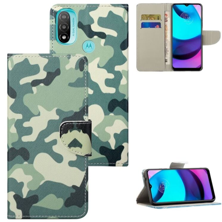 Чехол-книжка Deexe Color Wallet для Motorola Moto E20 / E40 - Camouflage: фото 7 из 7